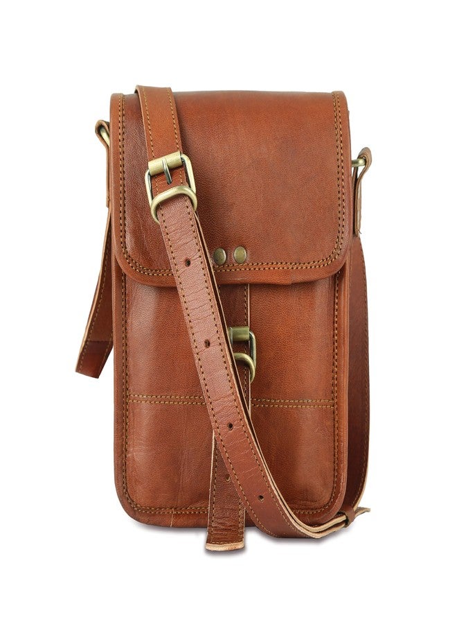ZXC Genuine Leather Antique Sling Bag For Men & Women Size- 9 x 7 Inches - Image 2
